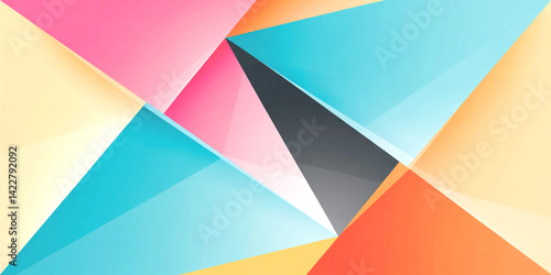 Abstract geometric background vector design with colorful triangles and modern shapes art style