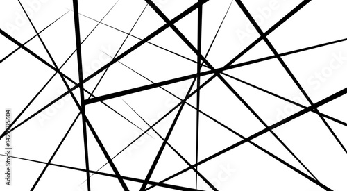Abstract geometric pattern. Outline monochrome texture. Trendy random diagonal lines image. Random chaotic lines. Vector eps10