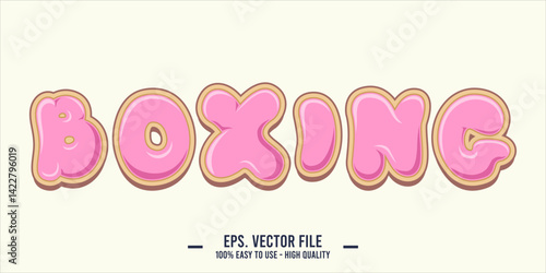 Bold boxing typography vector with sporty, dynamic style. Perfect for posters, apparel, logos, and fighting sports-themed design projects. Fully editable EPS format for easy customization.