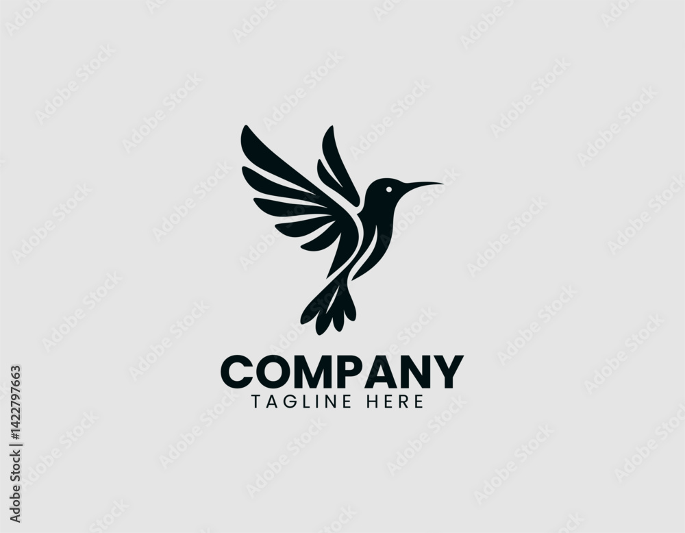 Obraz premium Hummingbird Bird Flying Vector Logo Design