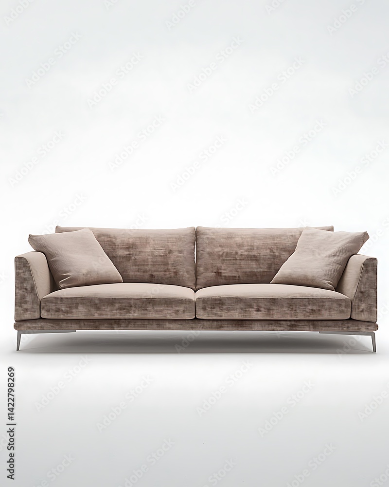 Obraz premium Tan couch with two pillows on it