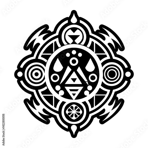 A glyph style icon of shaman ancestor symbol