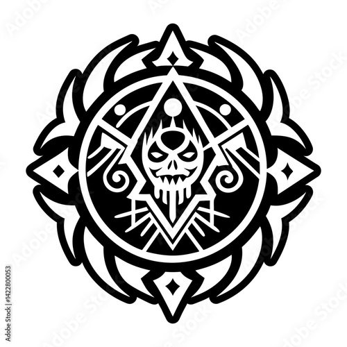 A filled style icon of blood ritual tattoo