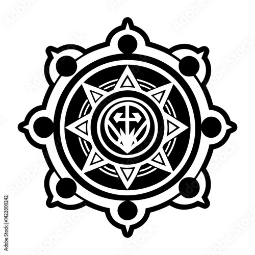 A filled style icon of shaman energy tattoo