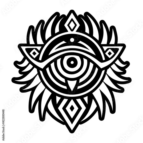 A glyph style icon of guardian eye symbol