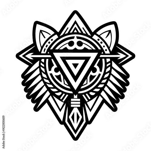 A solid style icon of ritual arrowhead tattoo