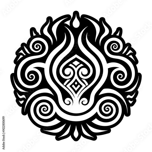 A filled style icon of ritual smoke tattoo