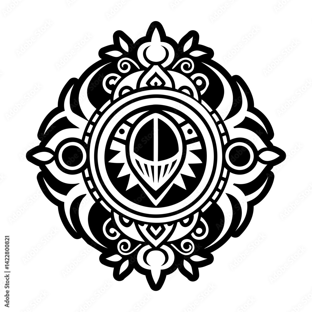 A glyph style icon of sacred mirror symbol A glyph style icon of sacred mirror symbol