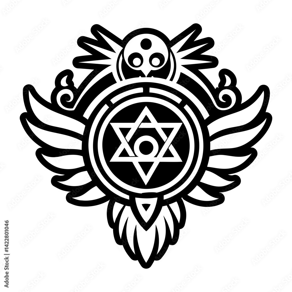 Fototapeta premium A glyph style icon of mystic wings symbol