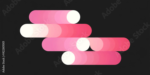 Abstract pink gradient background with rounded shapes for modern design and wallpaper use cases