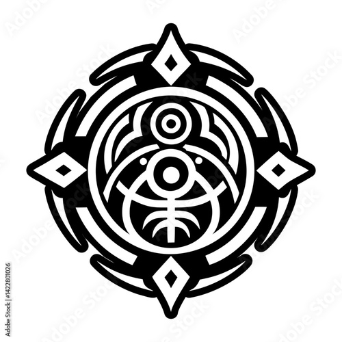 A solid style icon of shaman soul symbol