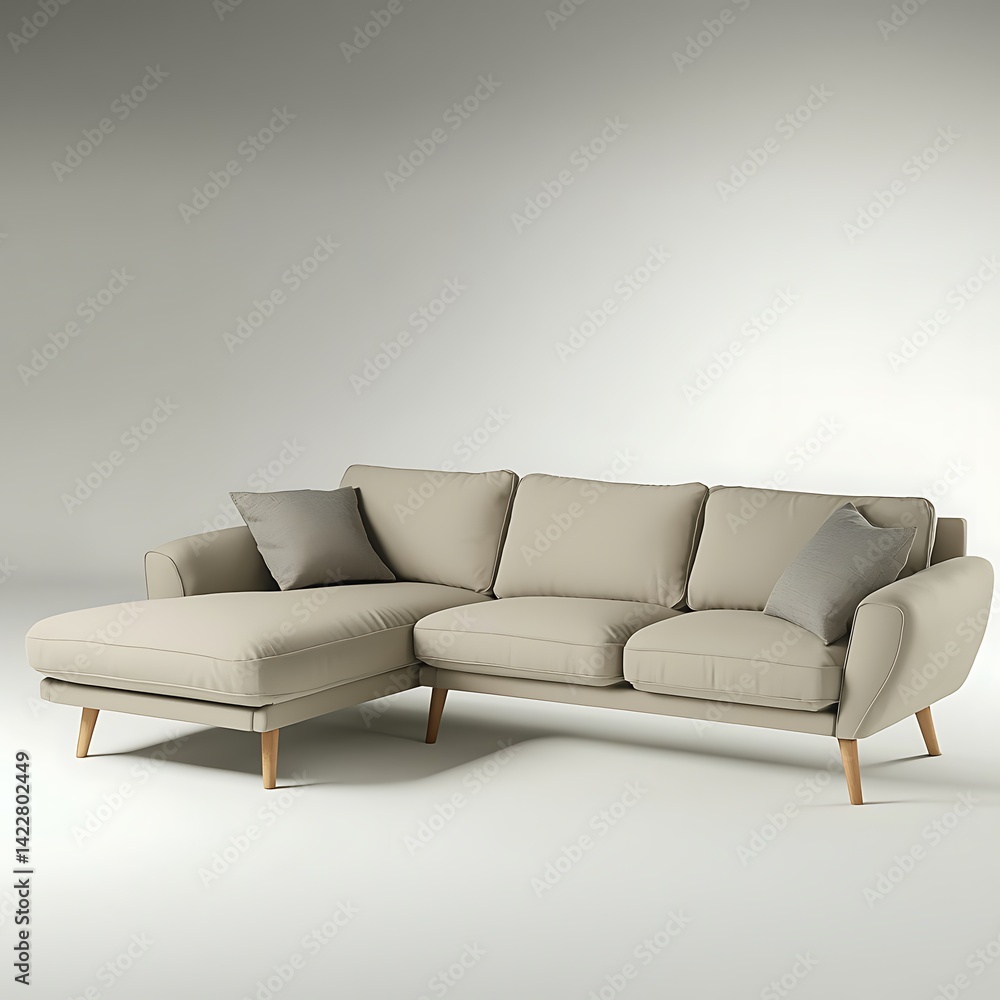 Fototapeta premium White couch with pillows on it