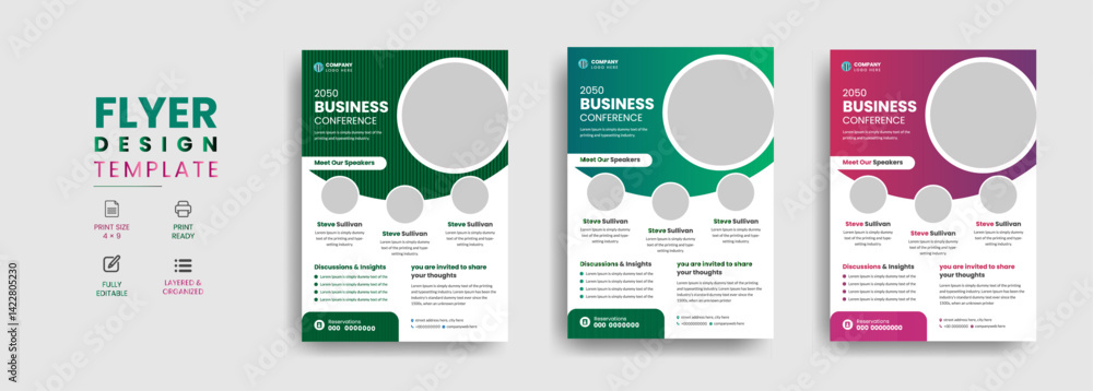 Brochure & Flyer designs with various shapes like round, triangular etc. and customizable colors like off-white, green, sky blue, pink, orange, blue etc. Brochure & Flyer designs with various shapes like round, triangular etc. and customizable colors like off-white, green, sky blue, pink, orange, blue etc.