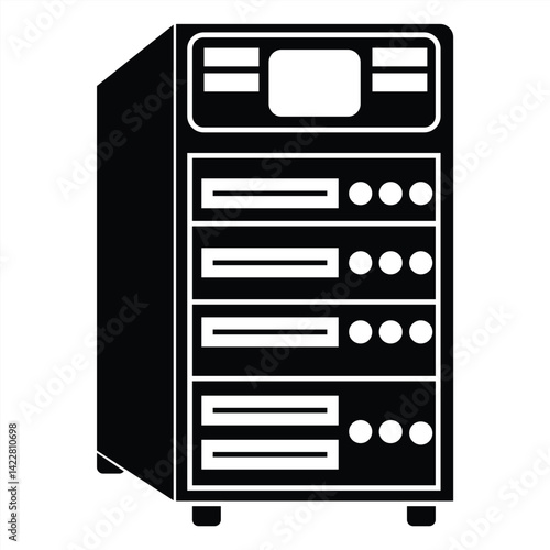 server icon, server room silhouette design. vector illustration