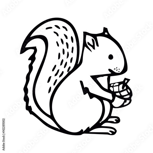 A cute squirrel holding an acorn, showcasing its playful and curious nature.