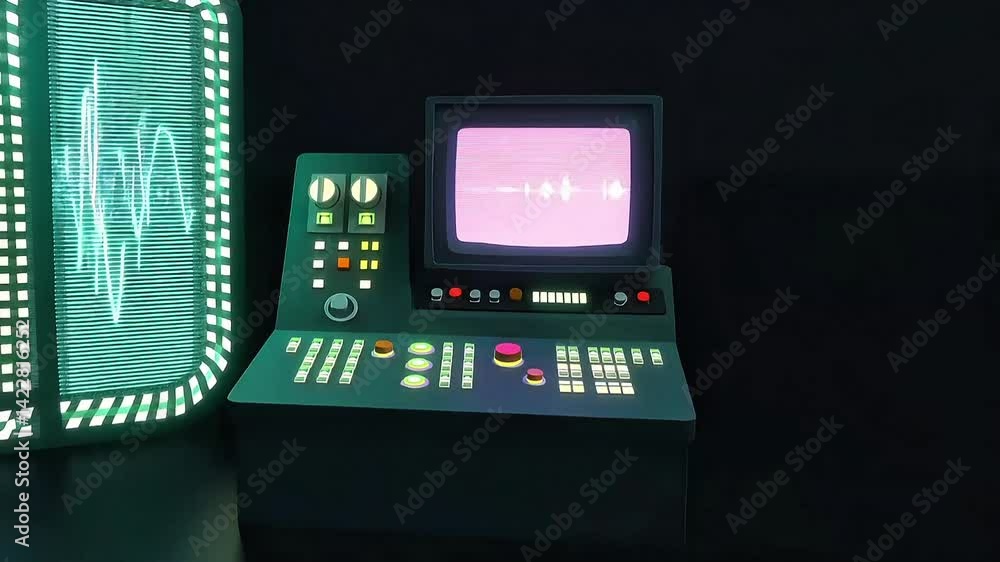 Panning Across Neon Retro Futuristic Console - Vaporwave Interface Loop.
Ideal for synthwave/vaporwave visuals, retro gaming backgrounds, sci-fi interfaces, tech history pieces, or atmospheric looping Panning Across Neon Retro Futuristic Console - Vaporwave Interface Loop.
Ideal for synthwave/vaporwave visuals, retro gaming backgrounds, sci-fi interfaces, tech history pieces, or atmospheric looping