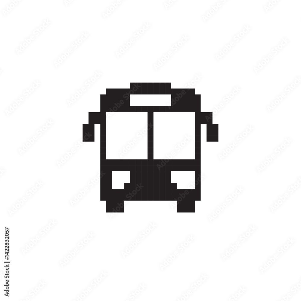 pixel art bus, vector illustration on isolated background. pixel art bus, vector illustration on isolated background.