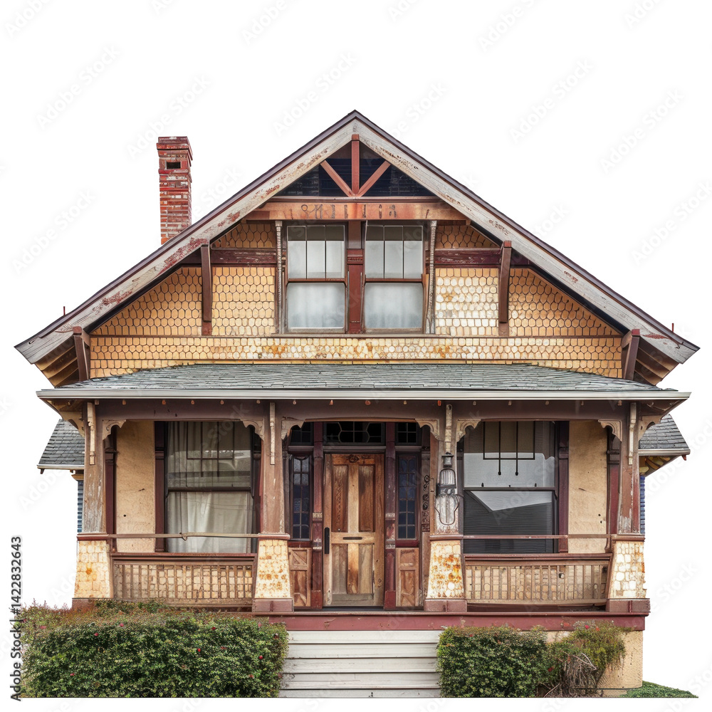 Craftsman House isolate on transparency background Craftsman House isolate on transparency background
