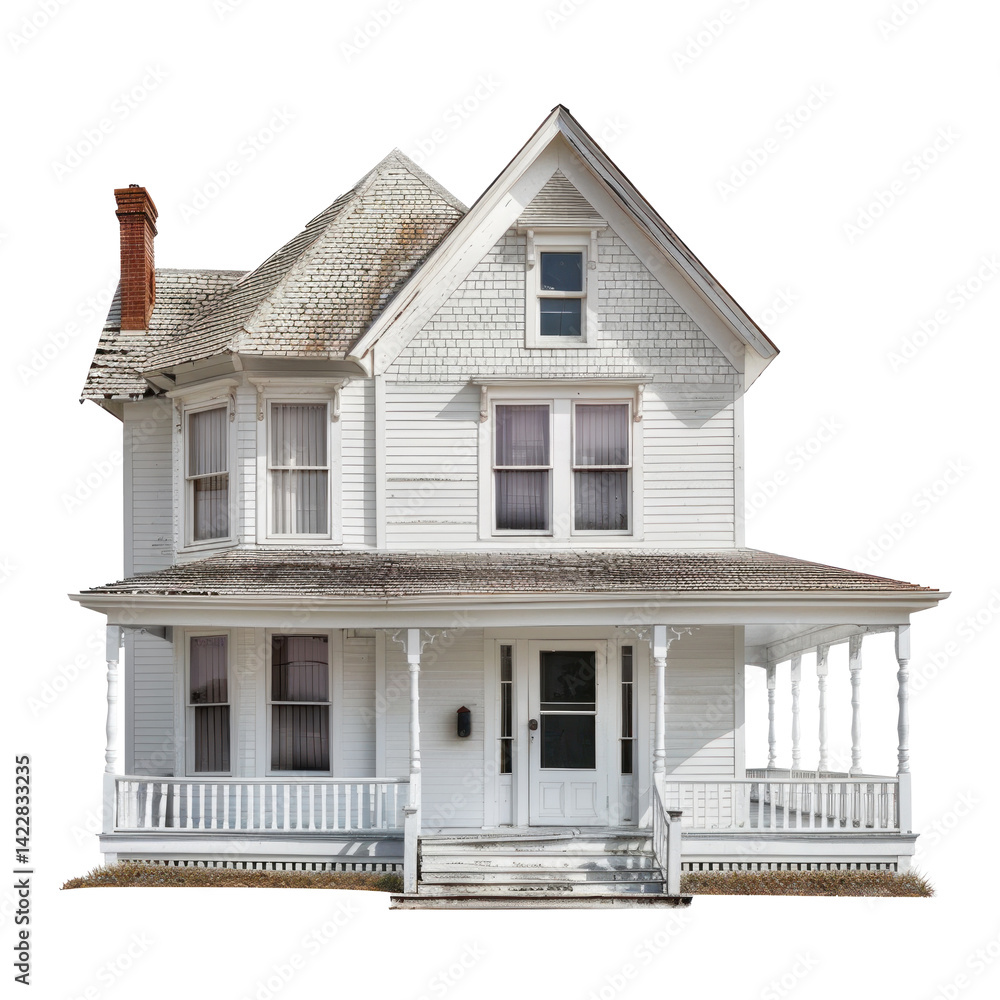 Colonial House isolate on transparency background Colonial House isolate on transparency background