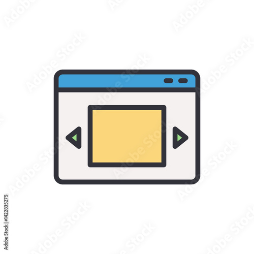 Browser windows colored icons, minimalist vector illustration ,simple transparent graphic element .Isolated on white background