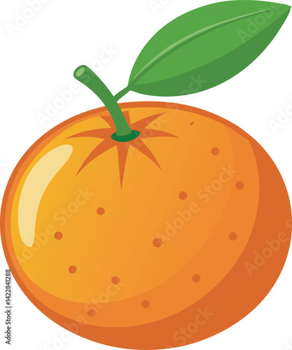 A vibrant vector art illustration of a delicious clementine fruit, showcasing juicy texture, bright color, and fresh, natural appeal.