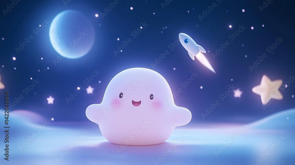Cute Ghost in Space Cute Ghost in Space