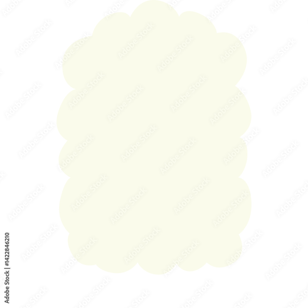 Organic beige abstract shape with jagged wavy edges on white background. Perfect for creative layouts, vintage-inspired designs, modern templates, or unique digital mockups.
