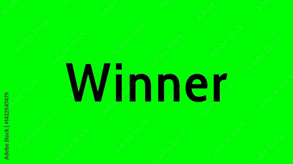 Winner text green screen animated video Winner text green screen animated video