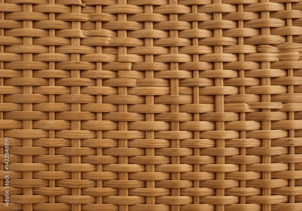 Woven Texture Close-up Tan Rattan Background Material Pattern Woven Texture Close-up Tan Rattan Background Material Pattern
