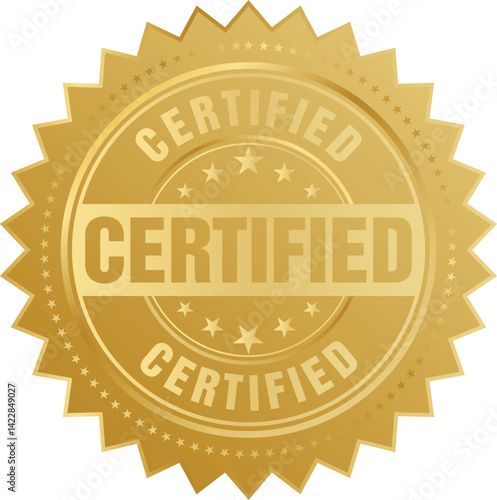 Certified gold seal vector template