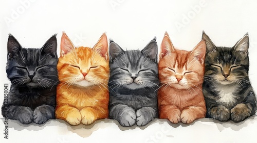 cool cats clipart isolated watercolor element illustration detailed illustration - photo for design
