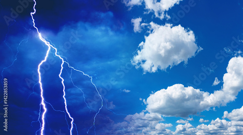 Photography Contrast of cloudy and blue sky