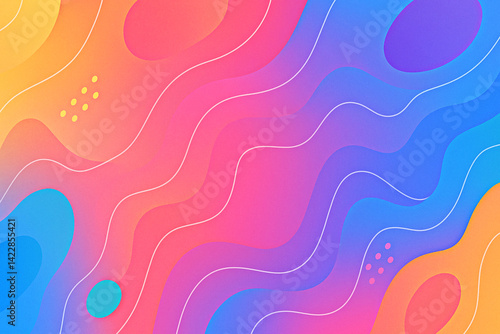 Artistic Backdrop with Abstract Fluid Shapes and Basic Geometric Patterns in a Pastel Palette