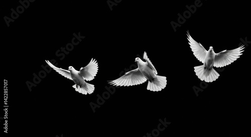 Doves Against Black Sky