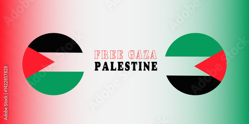 vector illustration a flag of Gaza Palestine