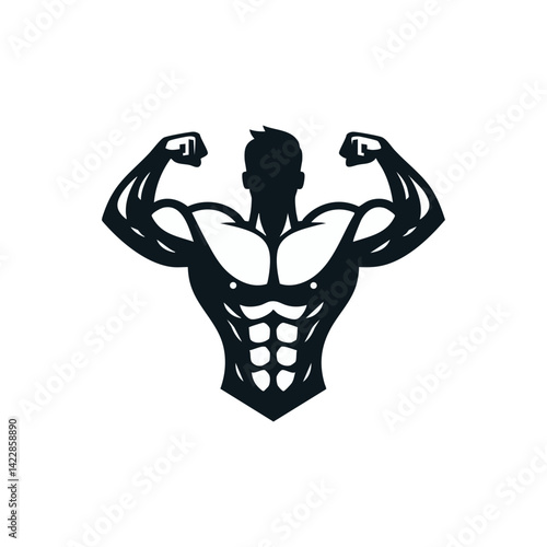 simple strongman, fitness logo vector illustration