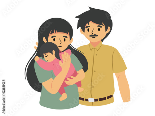 Happy Family cartoon background Illustration