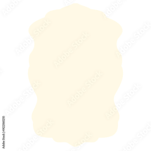 Freeform beige abstract blob shape with soft uneven edges on white background. Ideal for organic layouts, artistic mockups, creative frames, or minimalist design projects.