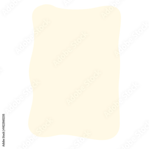Freeform beige abstract blob shape with soft uneven edges on white background. Ideal for organic layouts, artistic mockups, creative frames, or minimalist design projects.