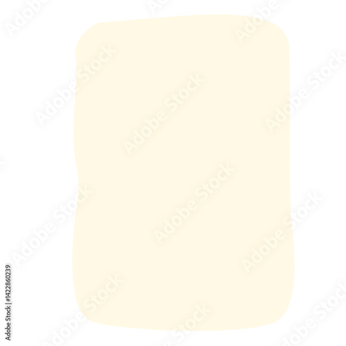 Freeform beige abstract blob shape with soft uneven edges on white background. Ideal for organic layouts, artistic mockups, creative frames, or minimalist design projects.