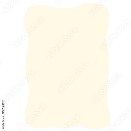 Freeform beige abstract blob shape with soft uneven edges on white background. Ideal for organic layouts, artistic mockups, creative frames, or minimalist design projects.