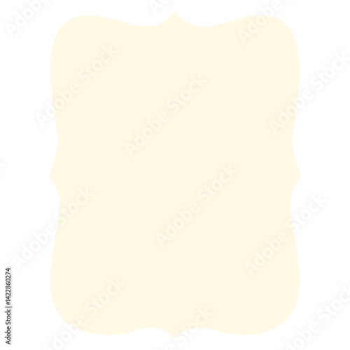 Beige abstract shape with elegant bracket-style edges on black background. Ideal for vintage labels, wedding invitations, premium product tags, or minimal design templates.