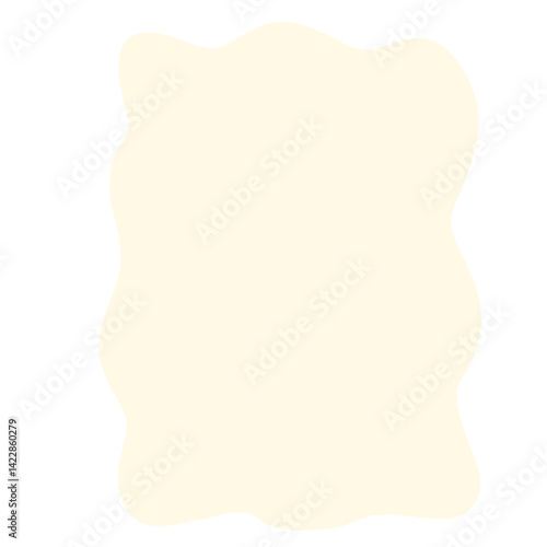 Freeform beige abstract blob shape with soft uneven edges on white background. Ideal for organic layouts, artistic mockups, creative frames, or minimalist design projects.