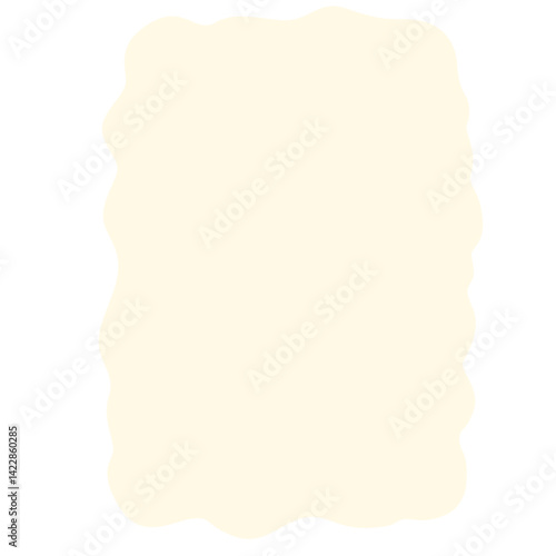 Freeform beige abstract blob shape with soft uneven edges on white background. Ideal for organic layouts, artistic mockups, creative frames, or minimalist design projects.
