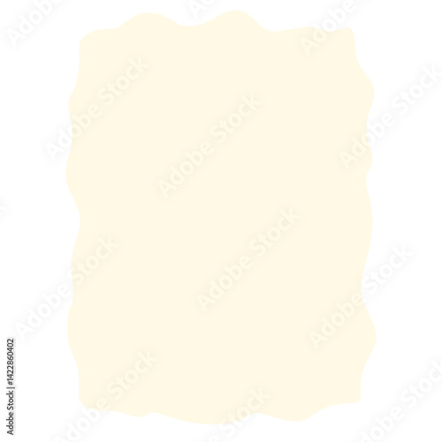 Freeform beige abstract blob shape with soft uneven edges on white background. Ideal for organic layouts, artistic mockups, creative frames, or minimalist design projects.