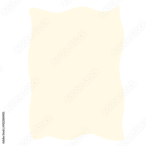 Freeform beige abstract blob shape with soft uneven edges on white background. Ideal for organic layouts, artistic mockups, creative frames, or minimalist design projects.