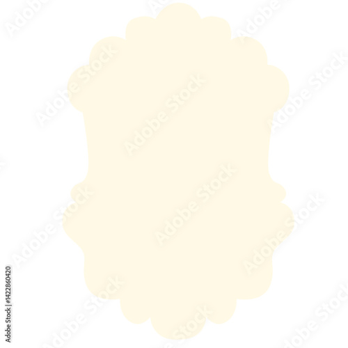 Freeform beige abstract blob shape with soft uneven edges on white background. Ideal for organic layouts, artistic mockups, creative frames, or minimalist design projects.