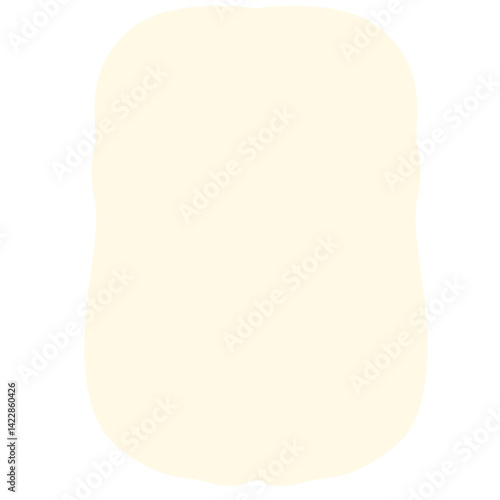 Freeform beige abstract blob shape with soft uneven edges on white background. Ideal for organic layouts, artistic mockups, creative frames, or minimalist design projects.