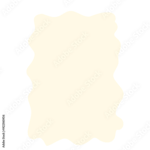 Freeform beige abstract blob shape with soft uneven edges on white background. Ideal for organic layouts, artistic mockups, creative frames, or minimalist design projects.