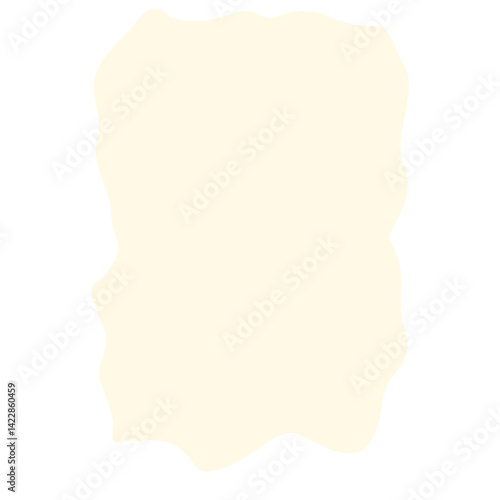 Freeform beige abstract blob shape with soft uneven edges on white background. Ideal for organic layouts, artistic mockups, creative frames, or minimalist design projects.